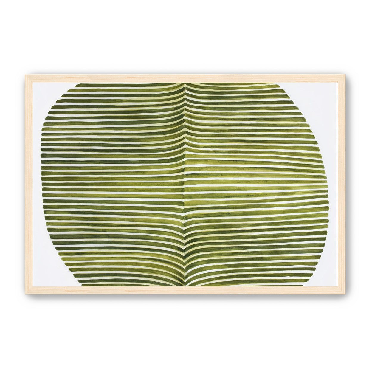 Dark green stripes crease inward