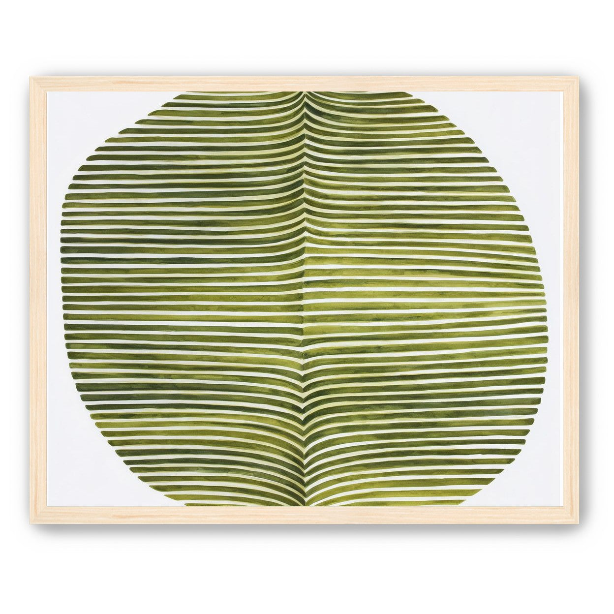Dark green stripes crease inward