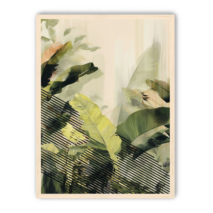 Green leaves over black stripes