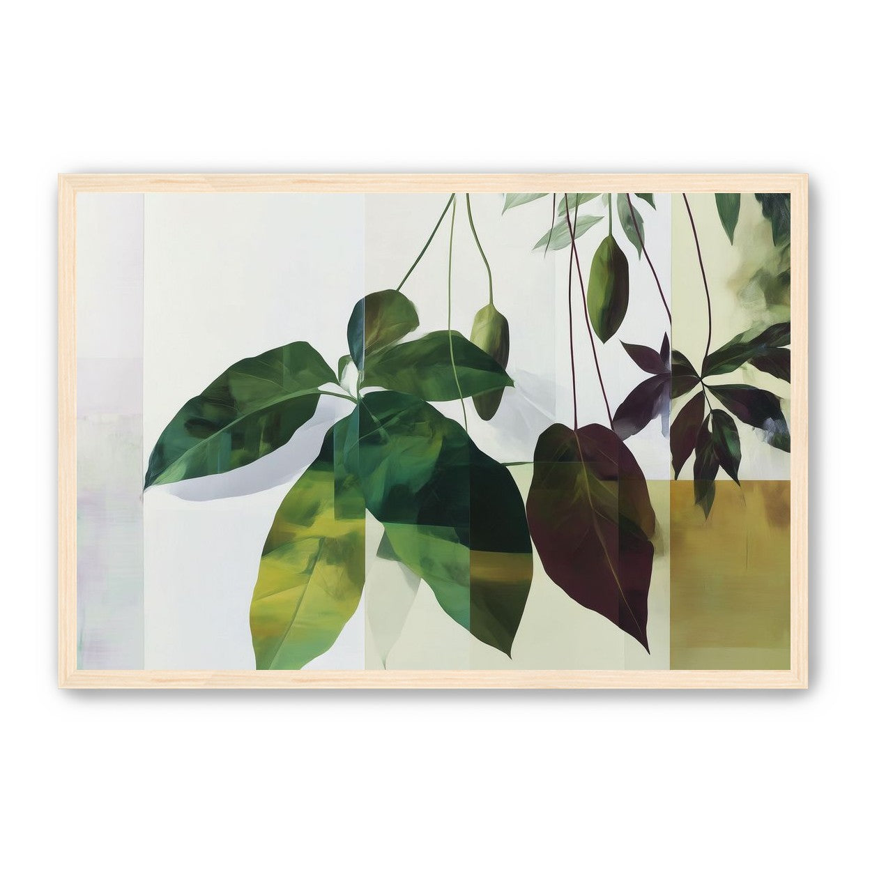 Leaves crossing the pale grid