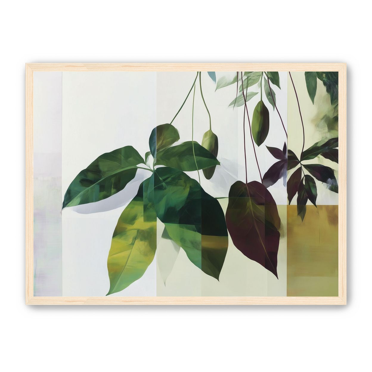 Leaves crossing the pale grid