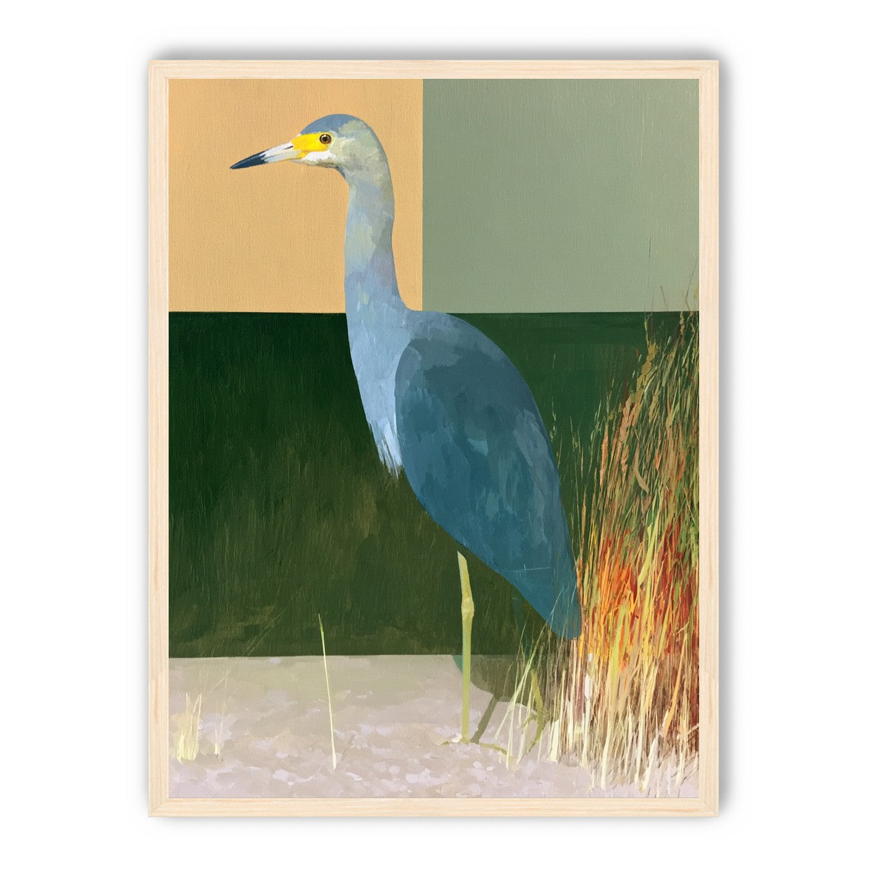 A heron beside the reeds