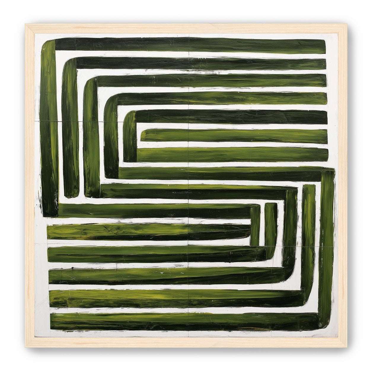 Green maze on white