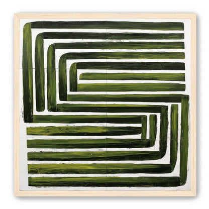 Green maze on white