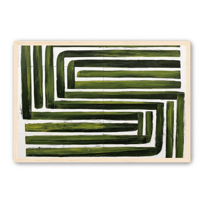 Green maze on white