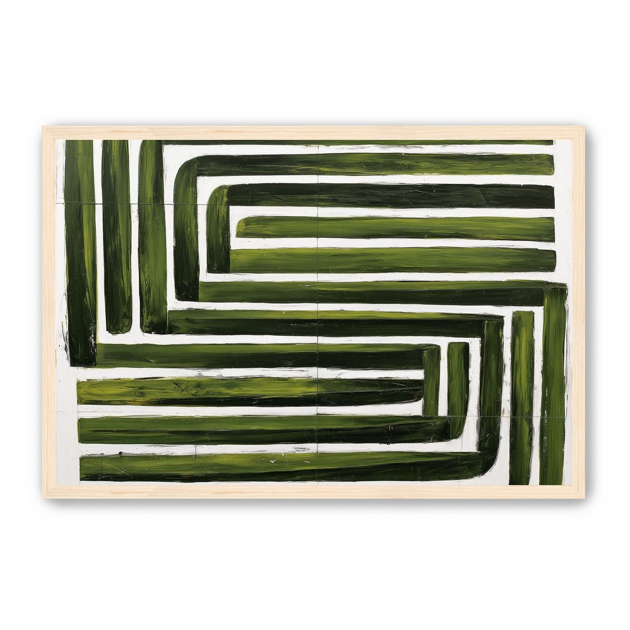 Green maze on white