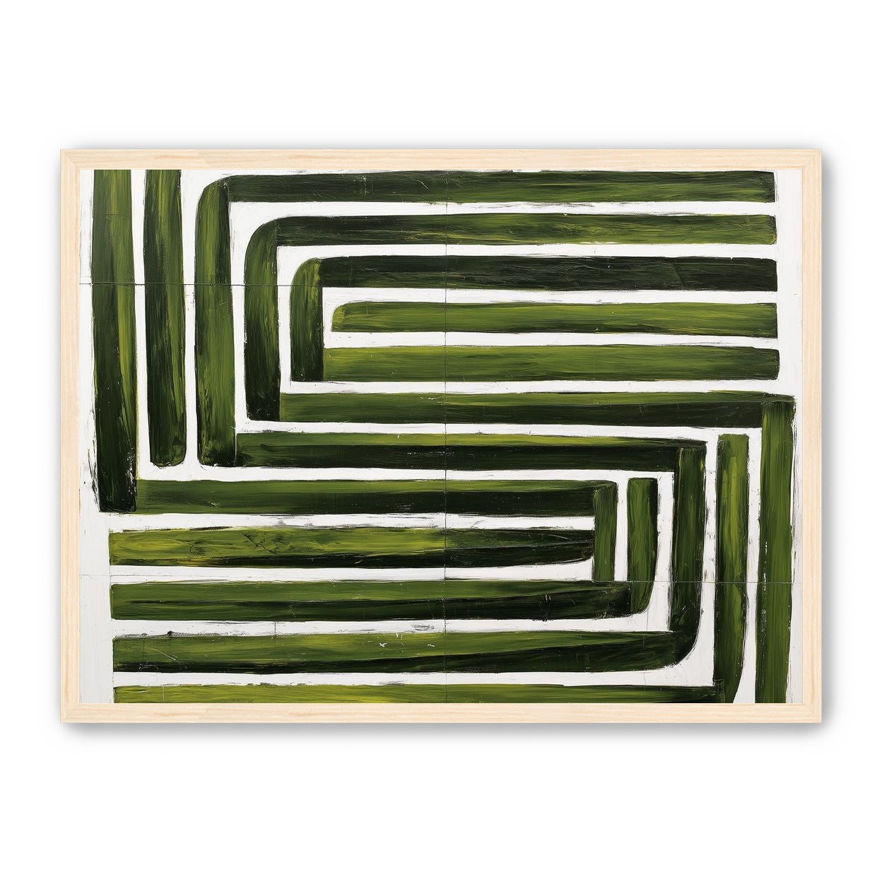 Green maze on white