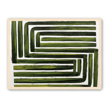Green maze on white