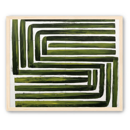 Green maze on white
