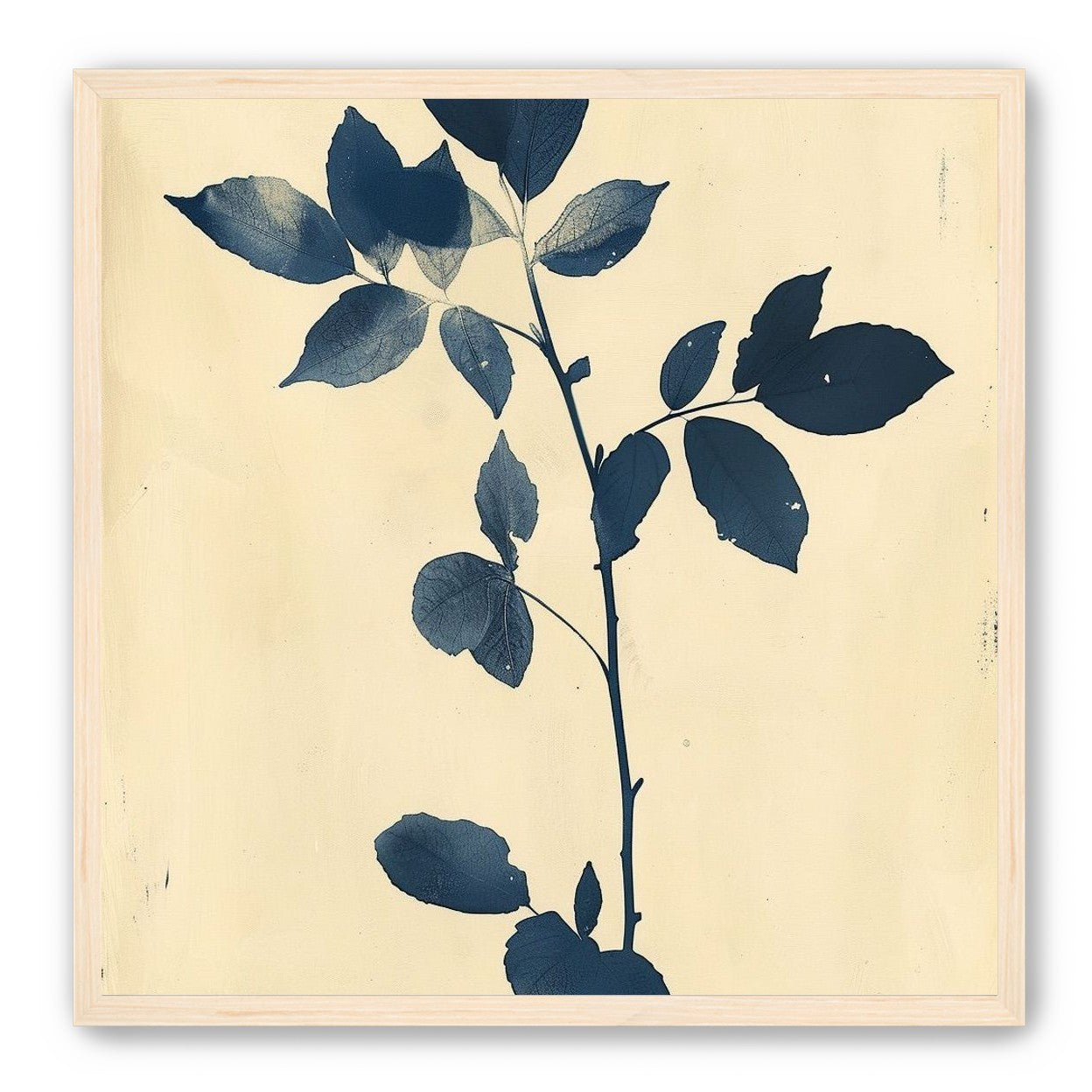 Blue leaves on cream air