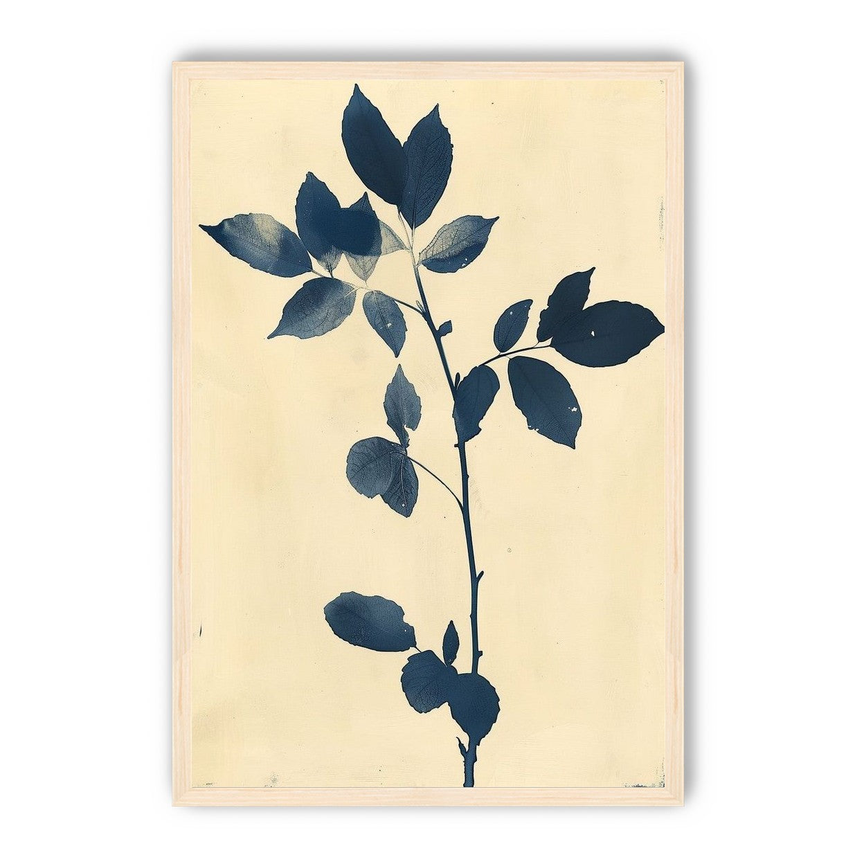 Blue leaves on cream air