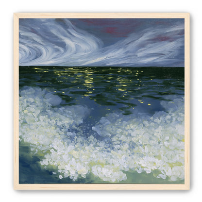 Foam and starlight at sea