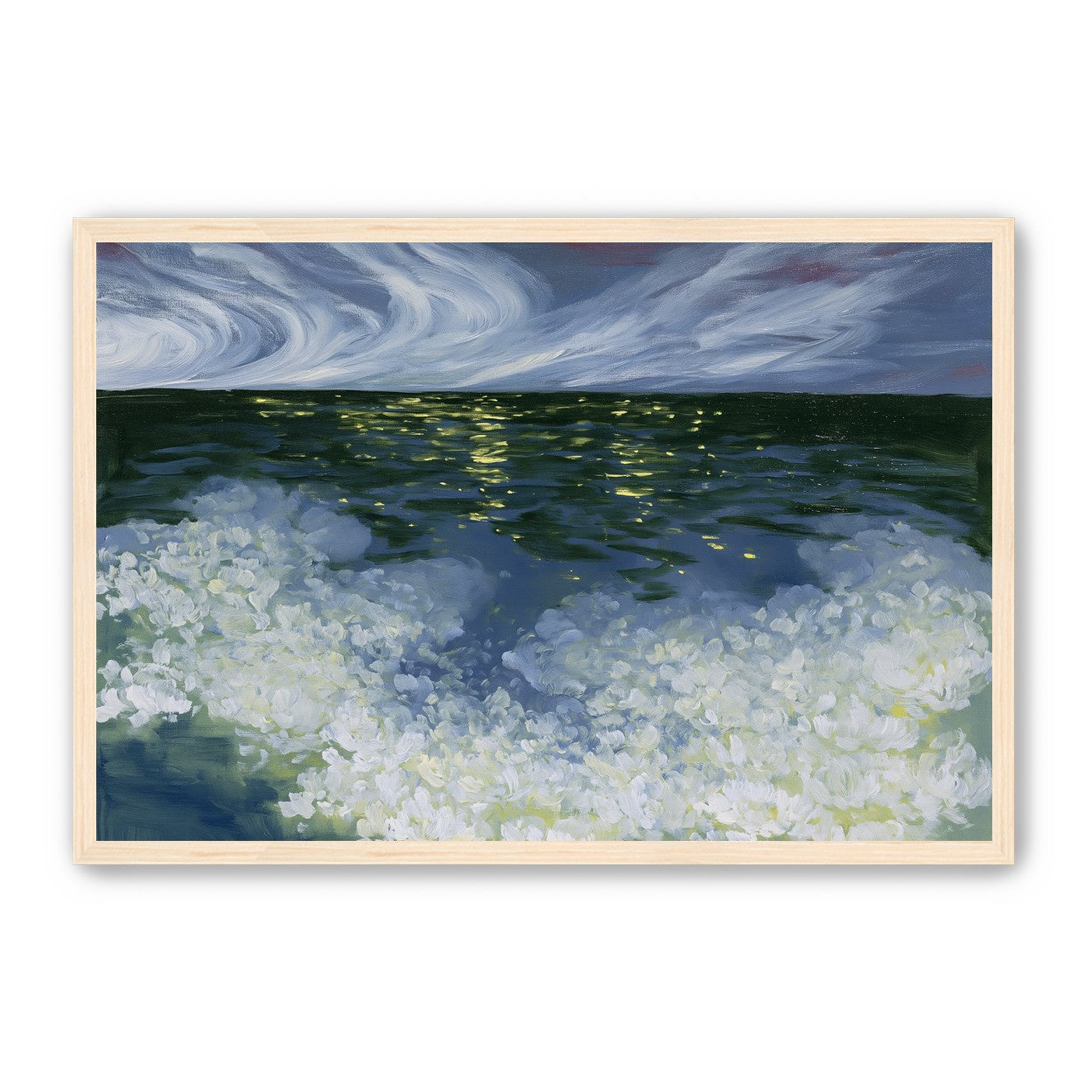 Foam and starlight at sea