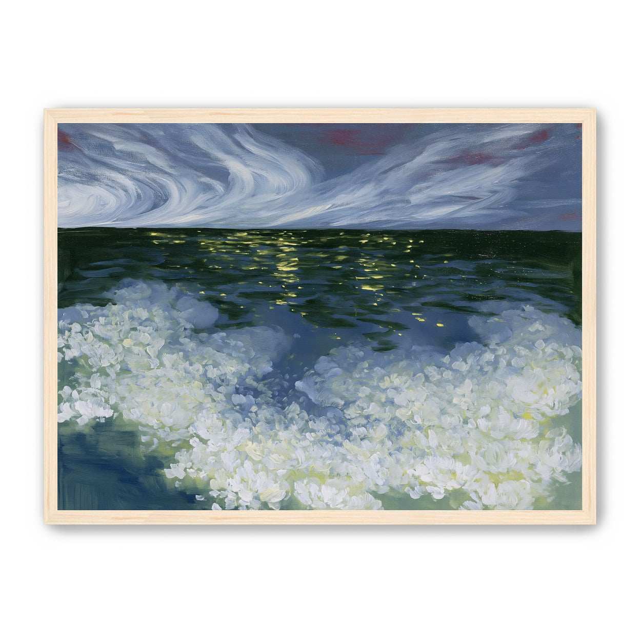 Foam and starlight at sea