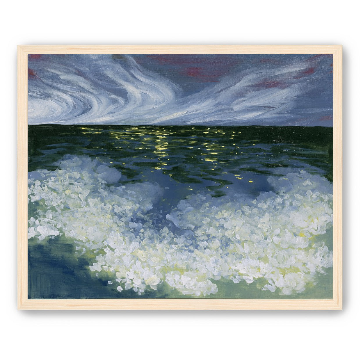 Foam and starlight at sea