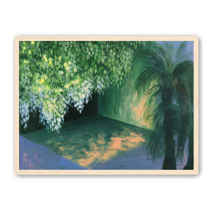Yellow light on green pond
