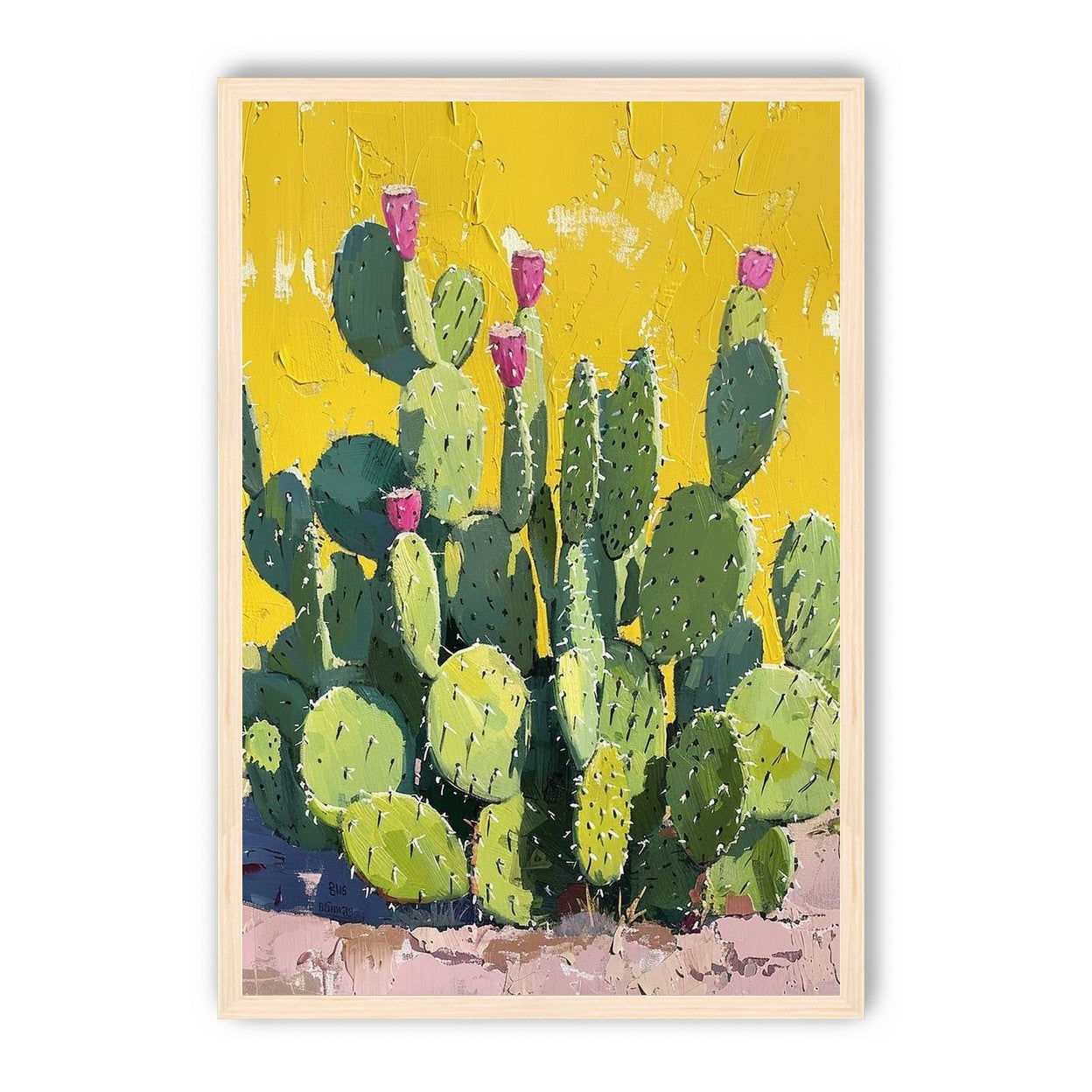 Pink blooms in yellow heat