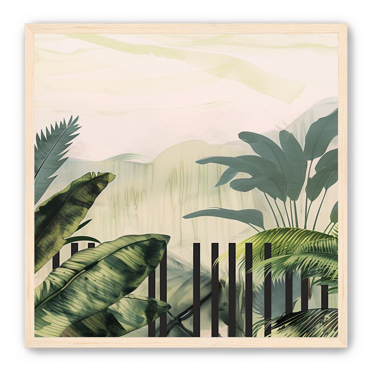 Black posts in the palms