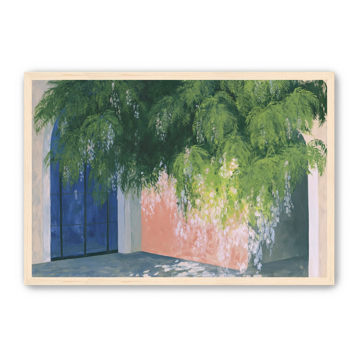 Blossoms over the blue door