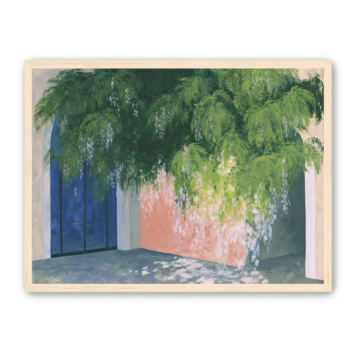 Blossoms over the blue door