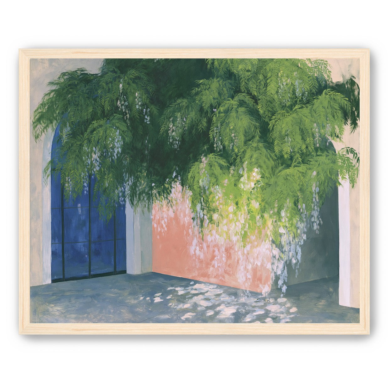 Blossoms over the blue door