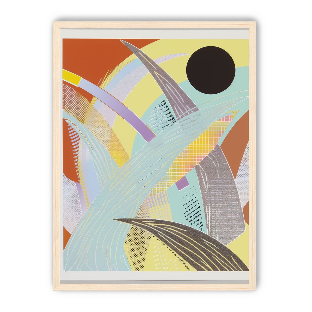 Black circle over crossing arcs