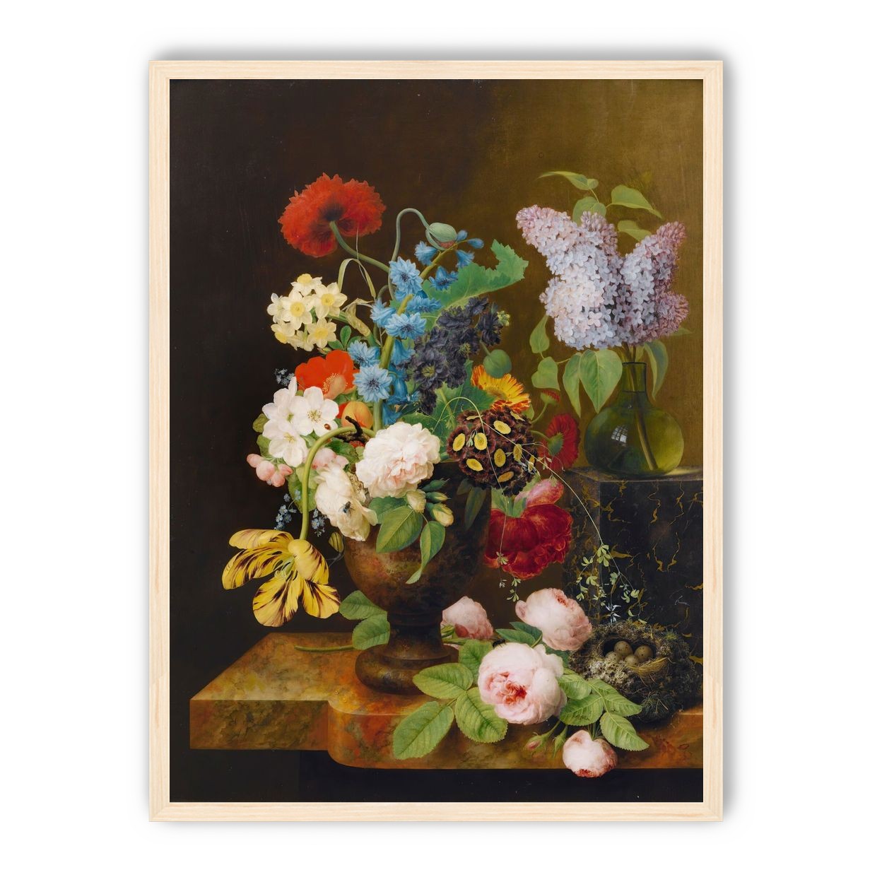 Fallen roses by the nest