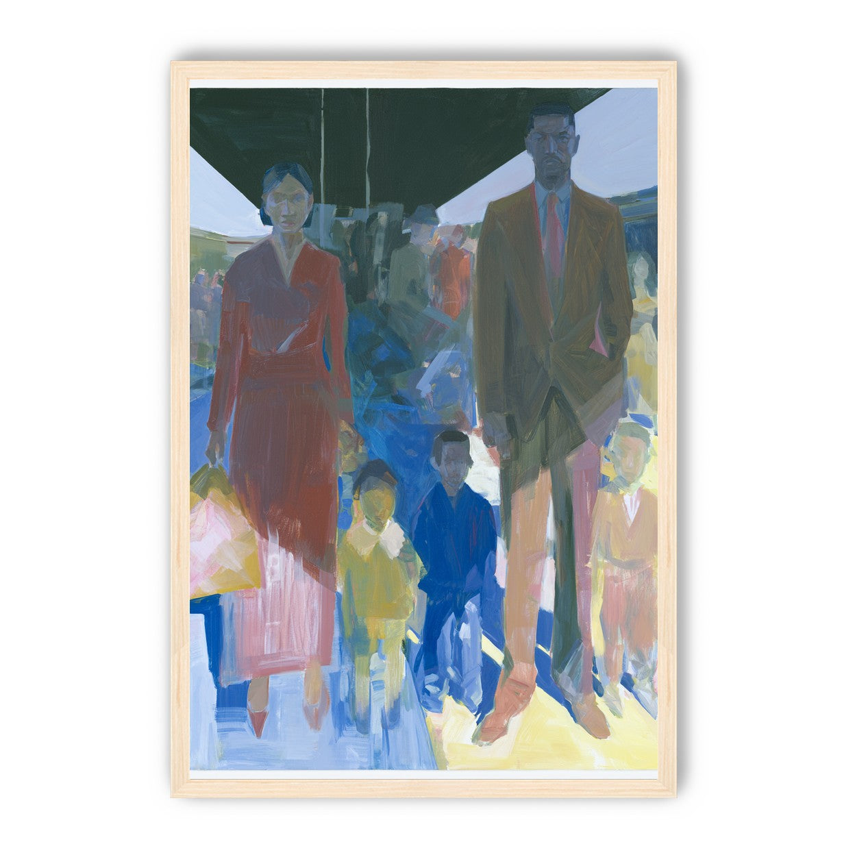 Family beneath the overpass