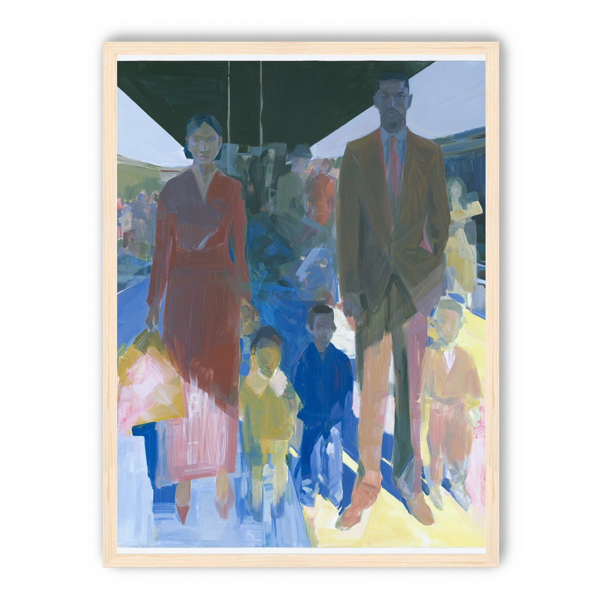 Family beneath the overpass