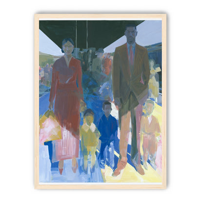 Family beneath the overpass