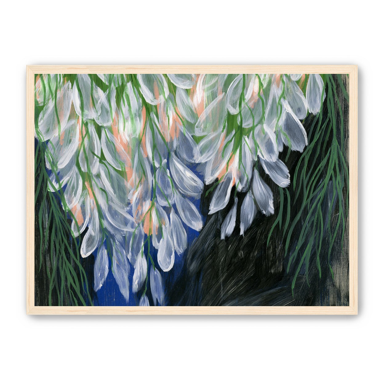White petals over deep green
