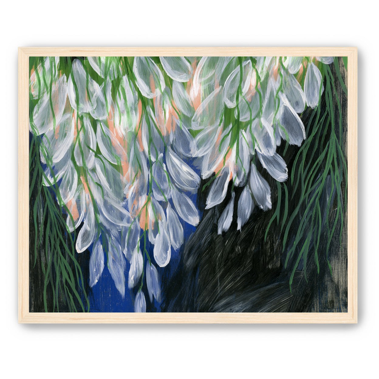 White petals over deep green