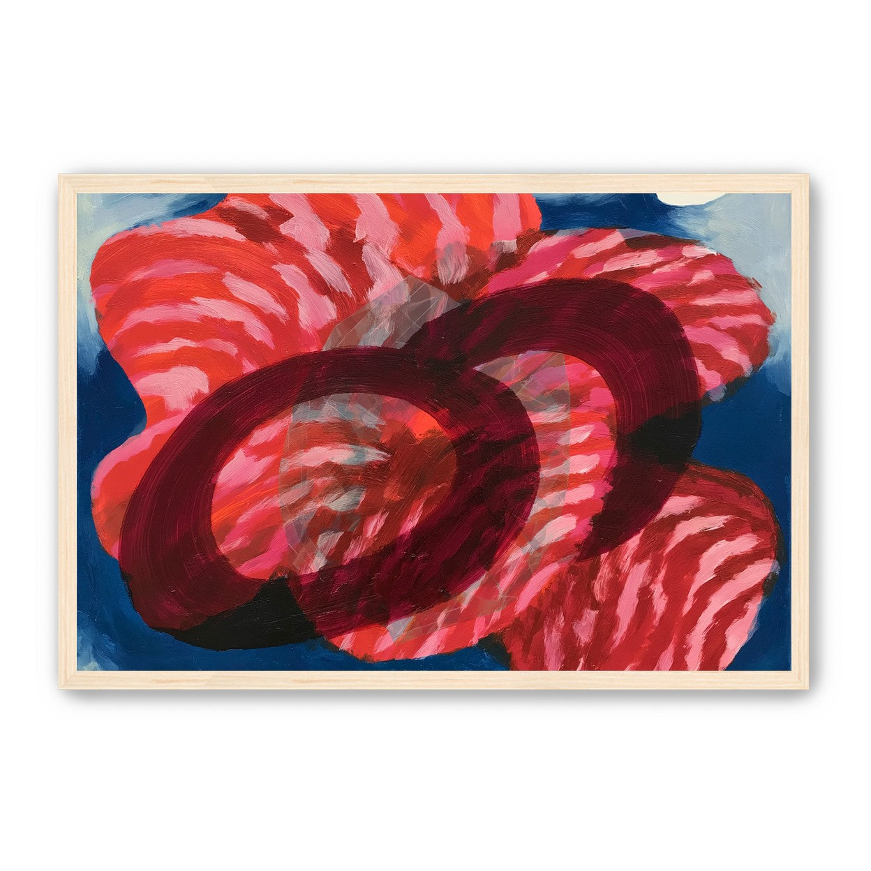 Red stripes pressing through blue