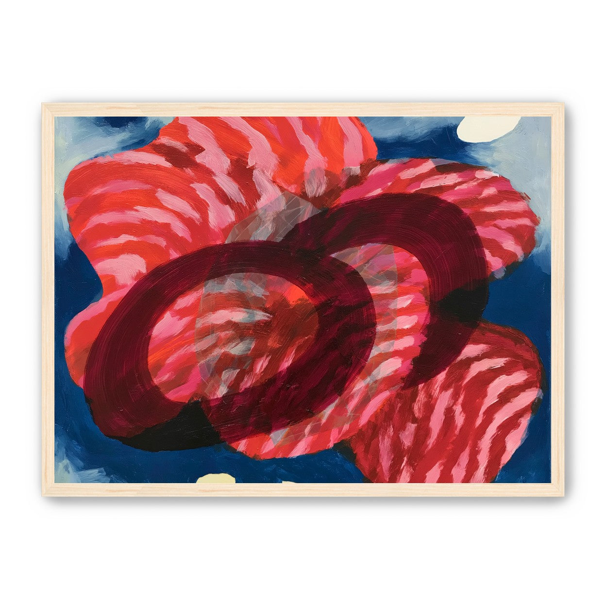 Red stripes pressing through blue