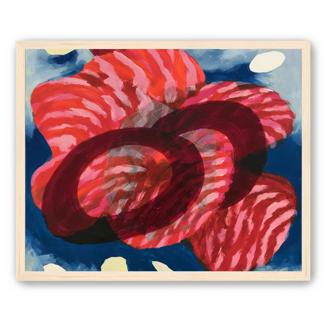 Red stripes pressing through blue