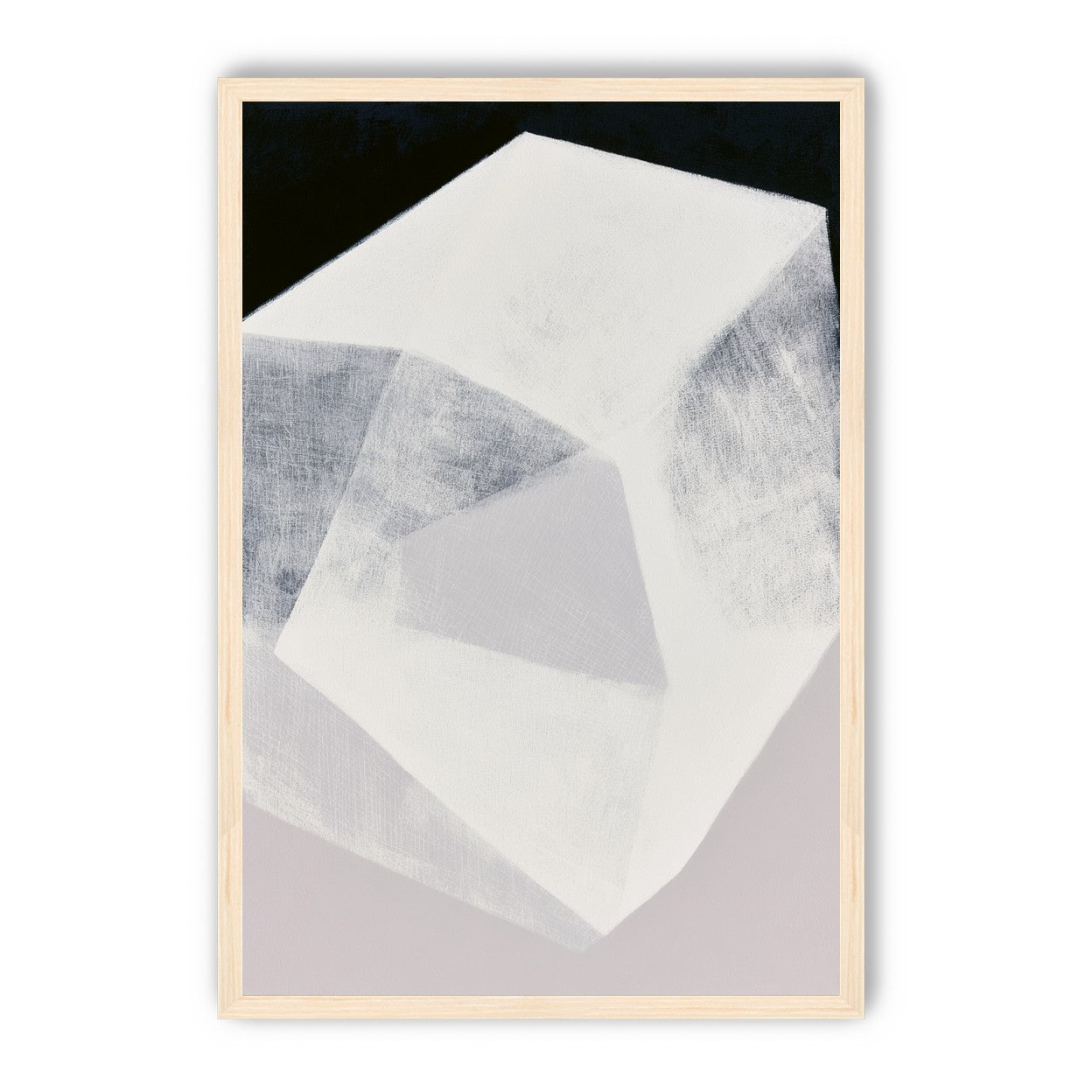 Milkwhite facets in deep black