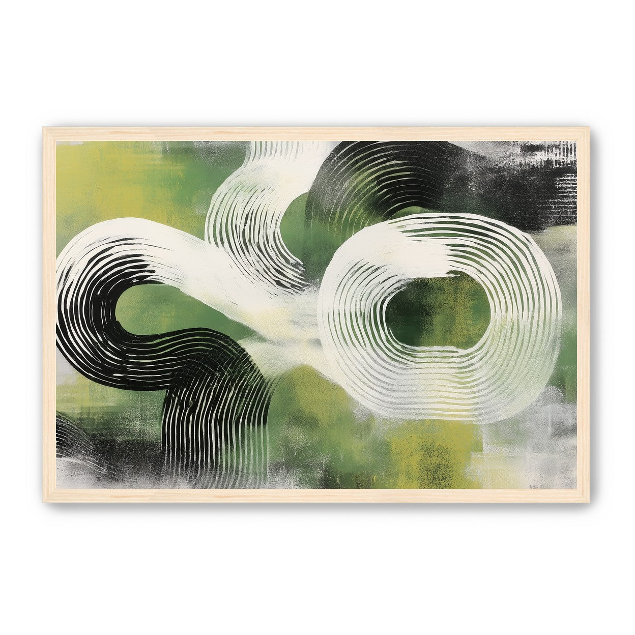 White arcs across green field