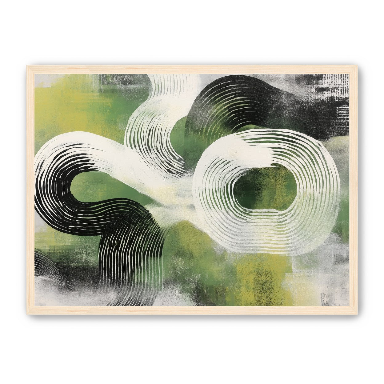 White arcs across green field
