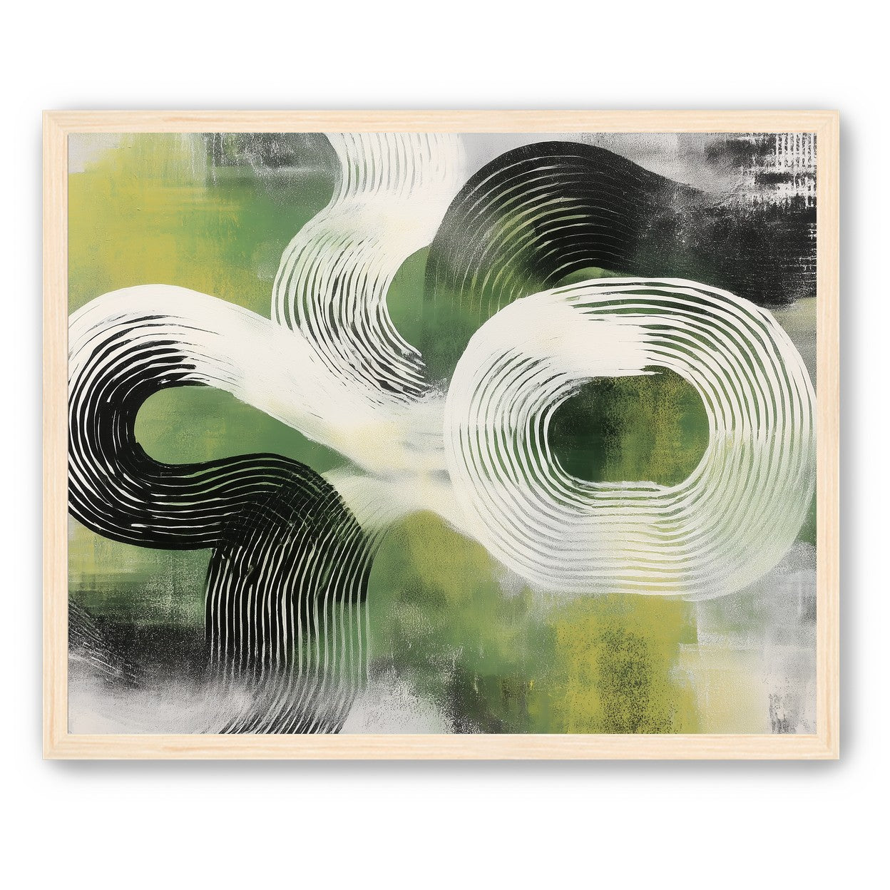 White arcs across green field