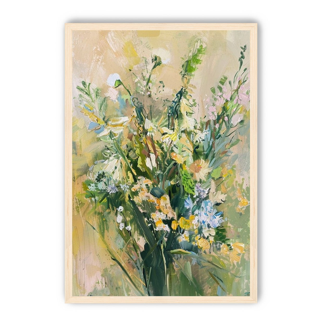 Wildflowers within pale light