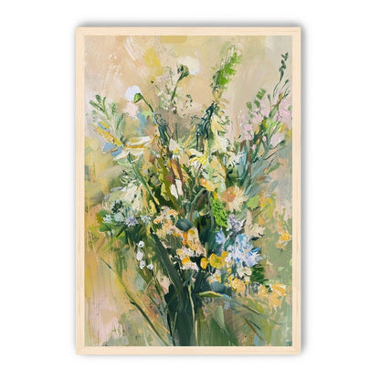 Wildflowers within pale light