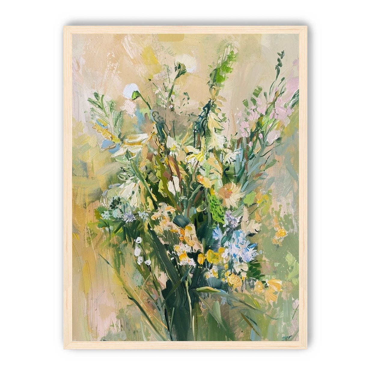 Wildflowers within pale light