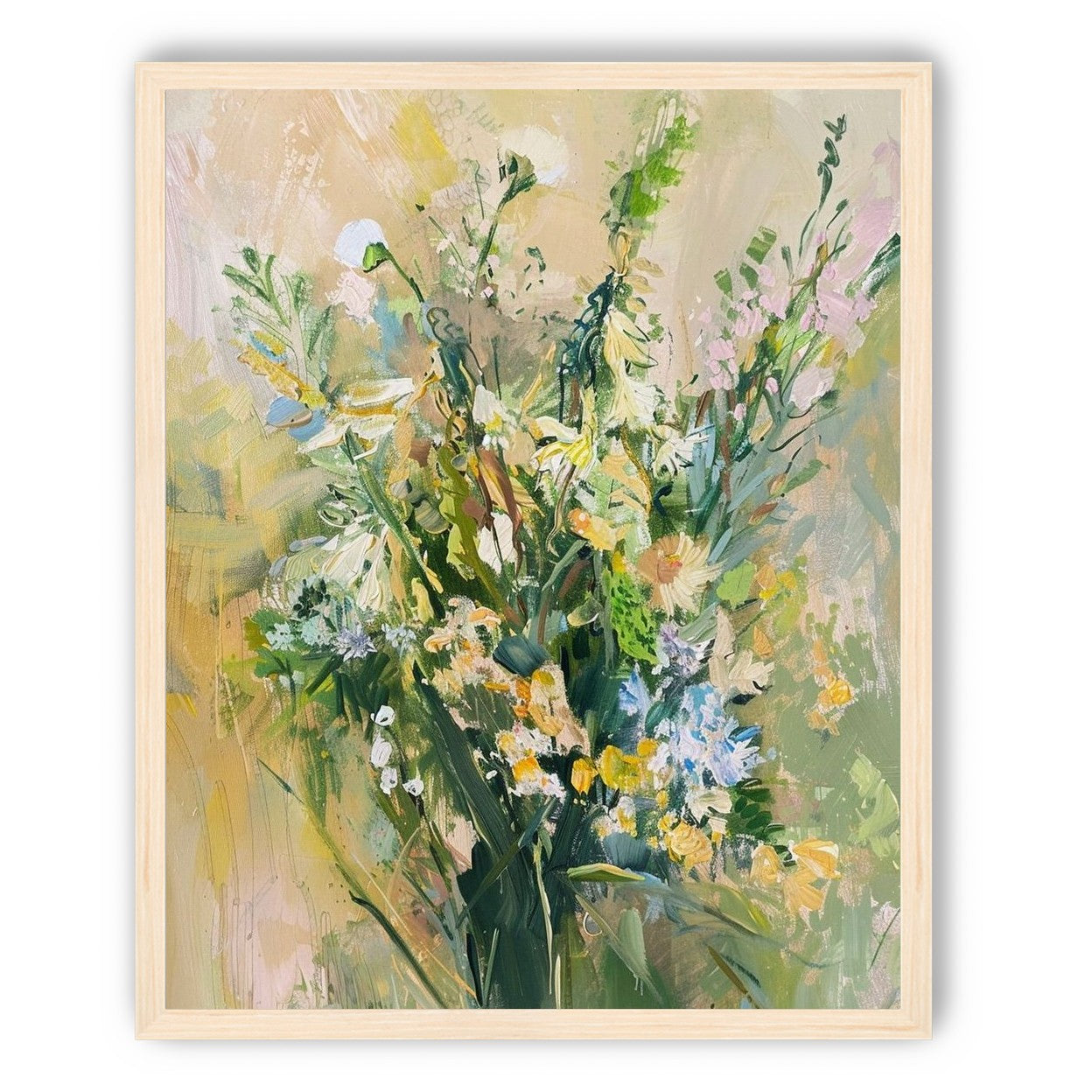 Wildflowers within pale light