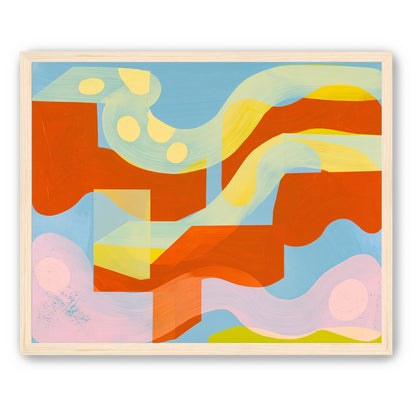 Orange bands within blue field
