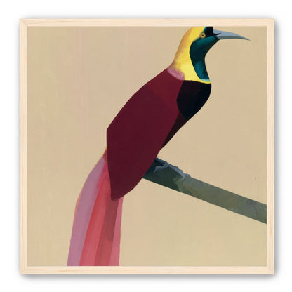 A bright bird on a branch