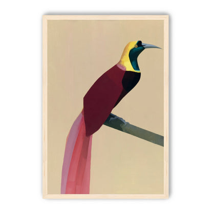 A bright bird on a branch