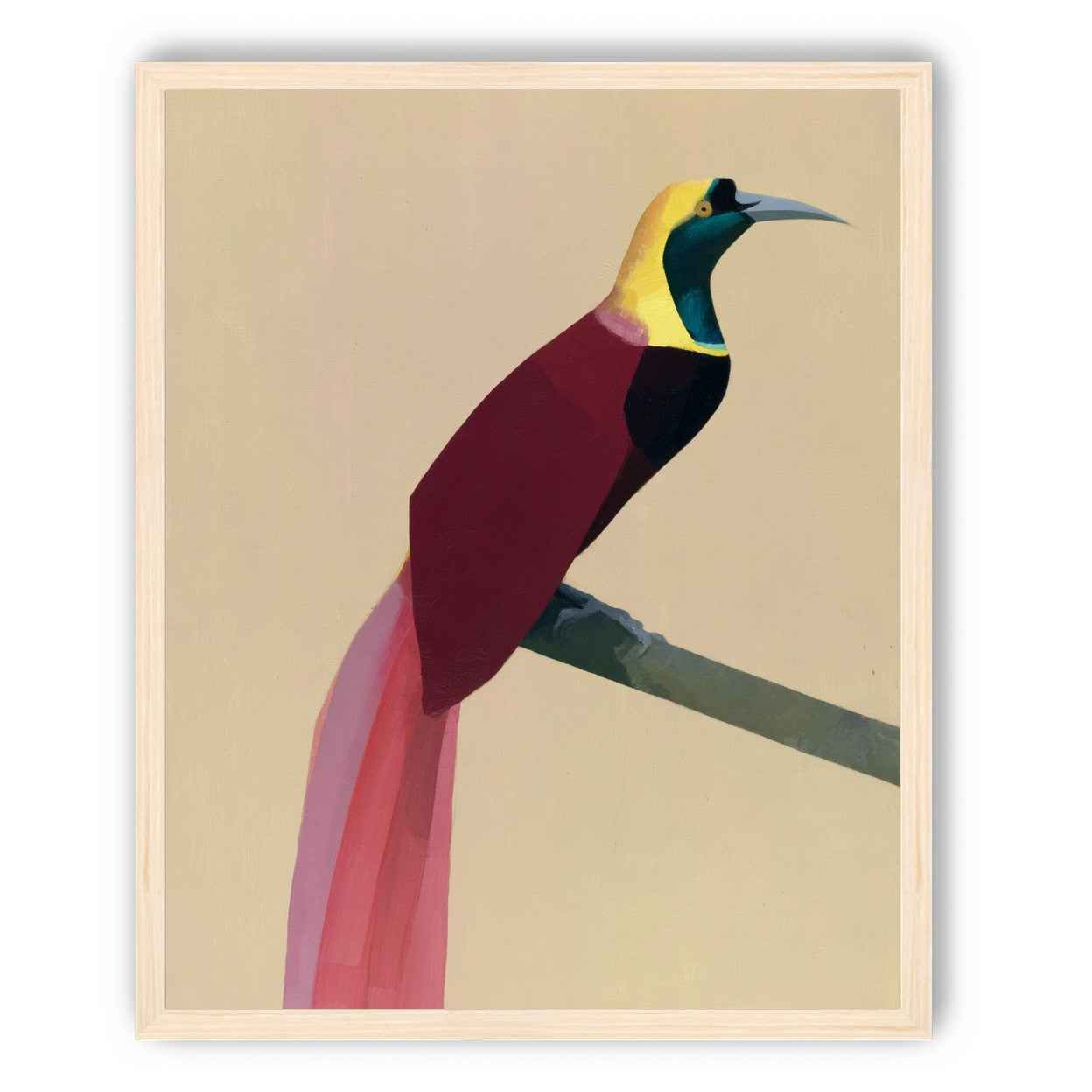 A bright bird on a branch