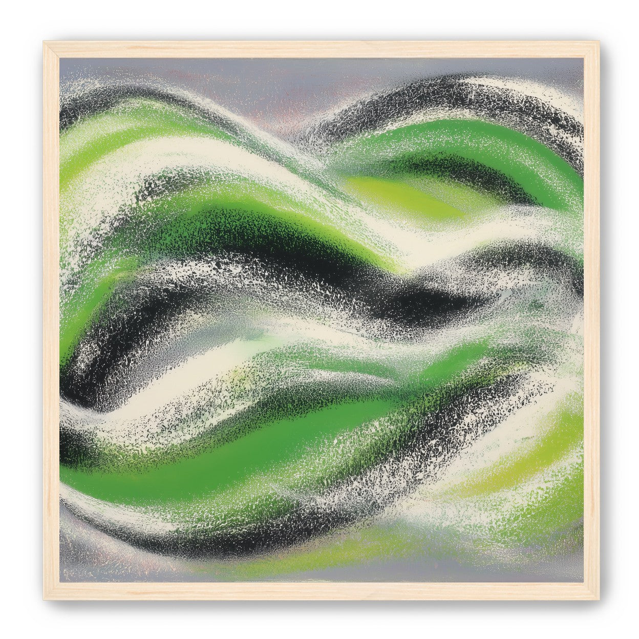 Green bands under white spray
