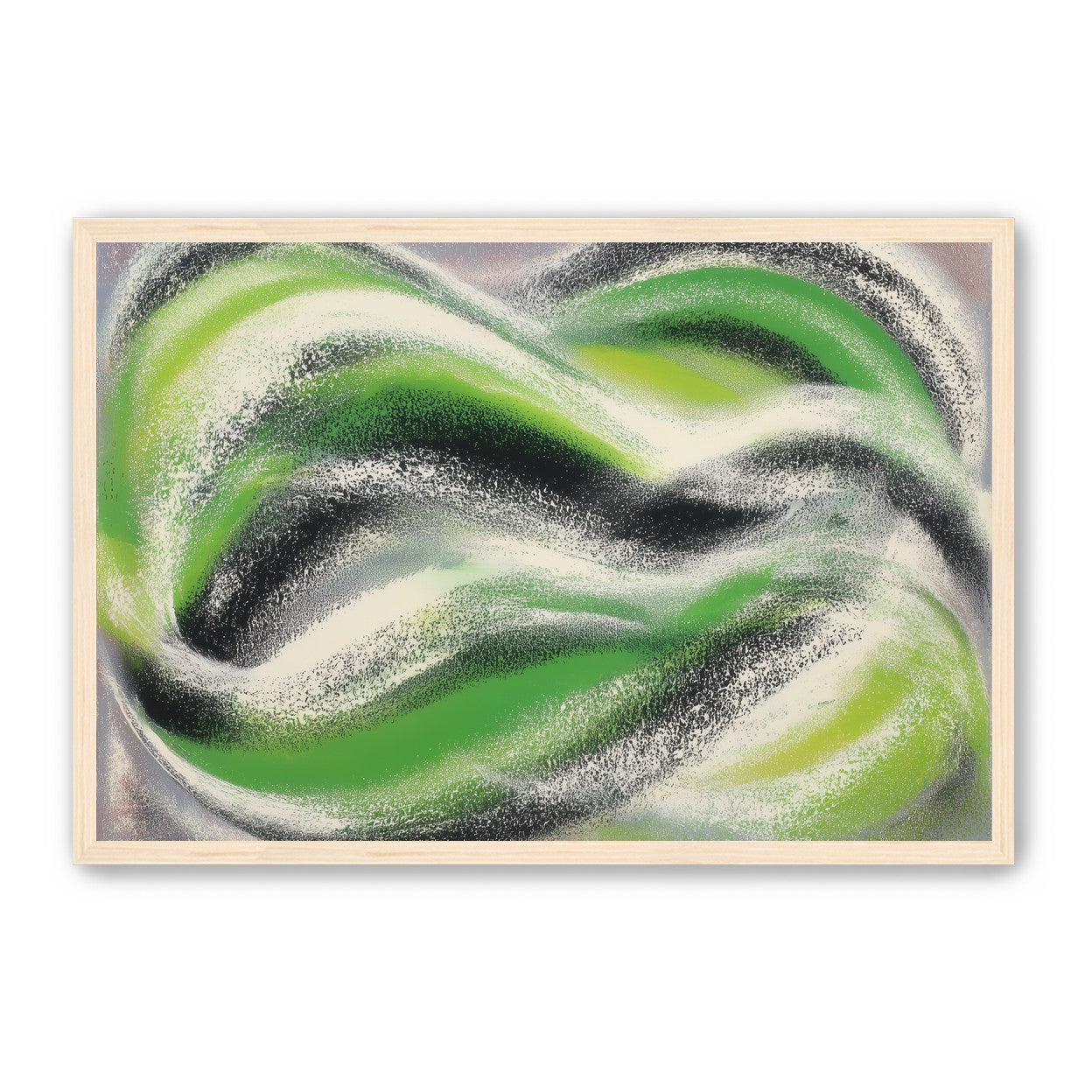 Green bands under white spray