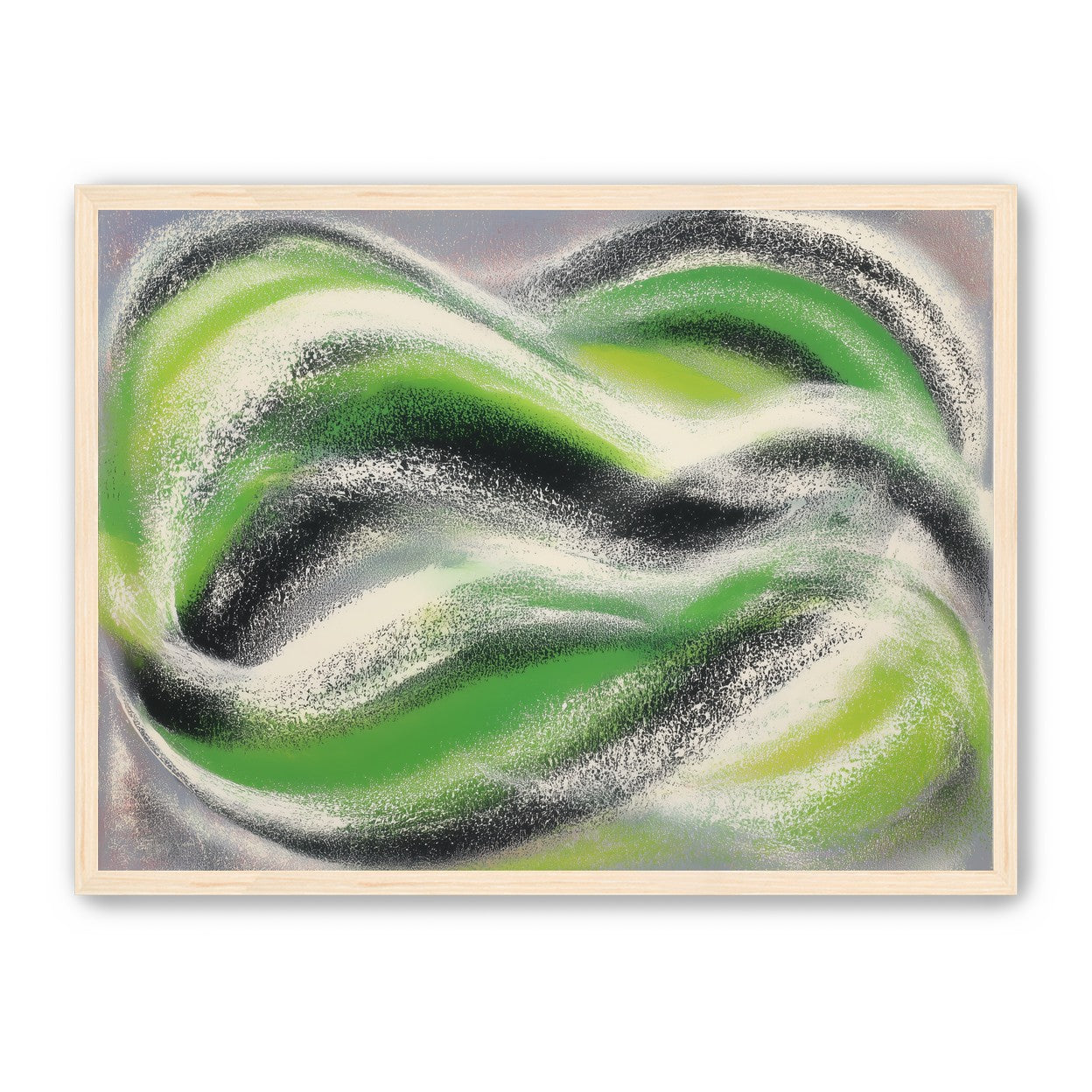 Green bands under white spray